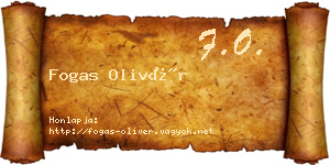 Fogas Olivér névjegykártya